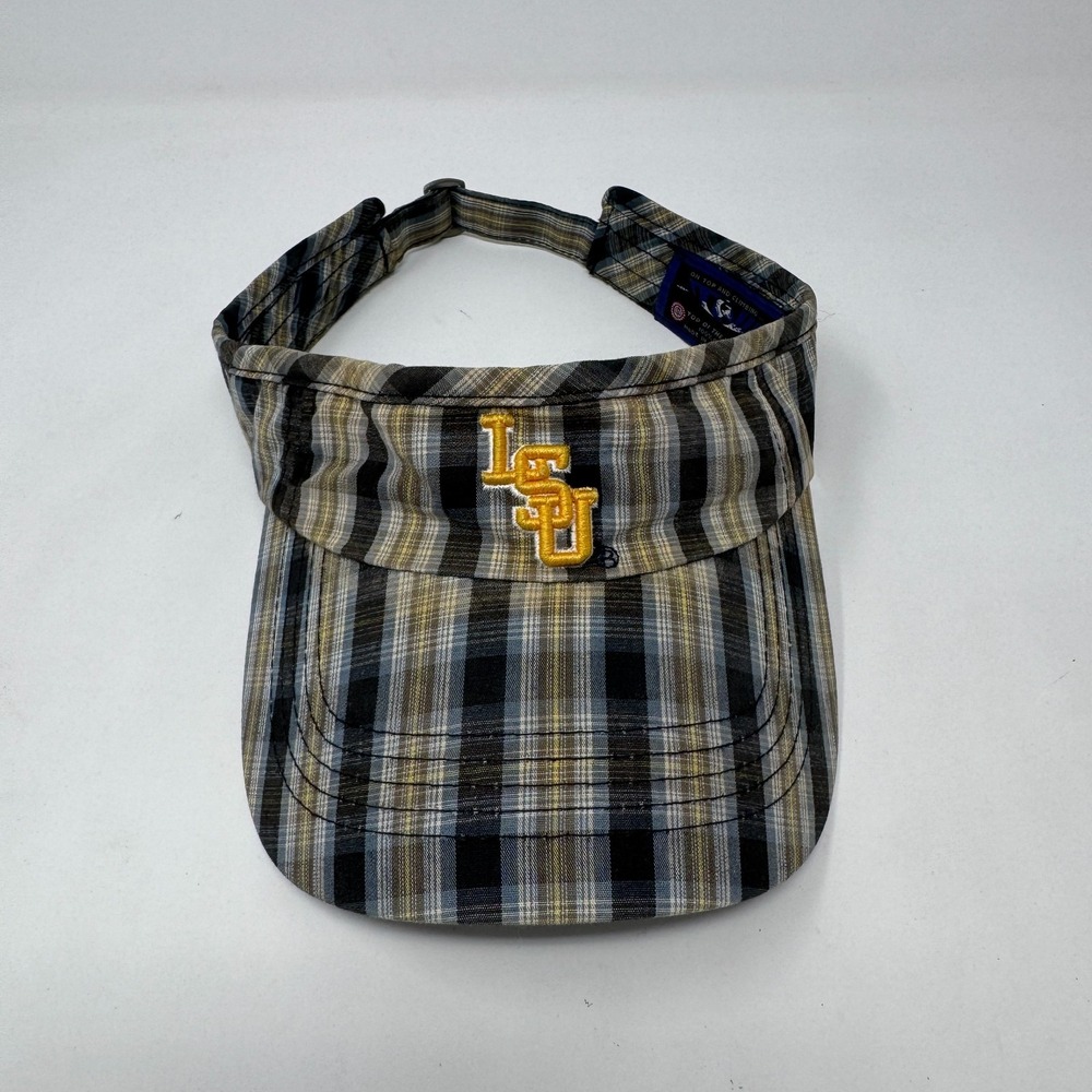 LSU Tigers Visor Hat Plaid Adjustable Strapback NCAA College OSFM